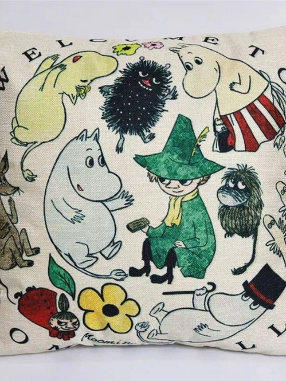 Moomin Mixed Linen Cushion Cover New Without Tag 45cm Snufkin Stinky Little My